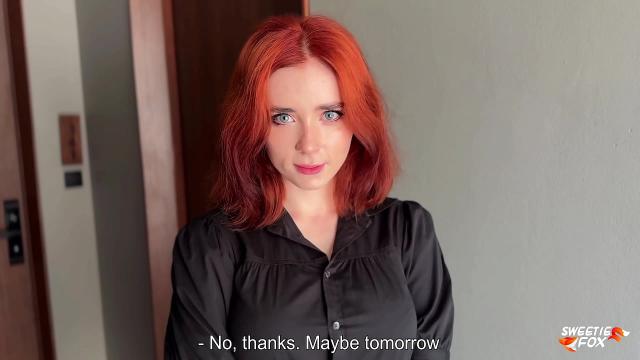 A Beautiful Red-Haired Stranger Was Refused, But Still Came To My Room For Sex HD Porno Video