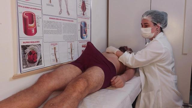 Rough Nurse Blowbang: Latina Brunette Gags on Big Cock XXX Video