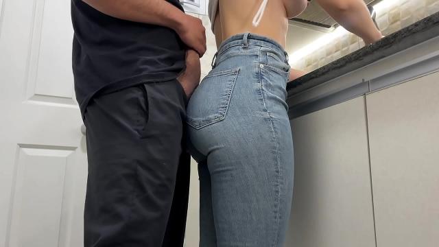 Cum-Drenched Maid’s Jeans: Kitchen Surprise Pron Video