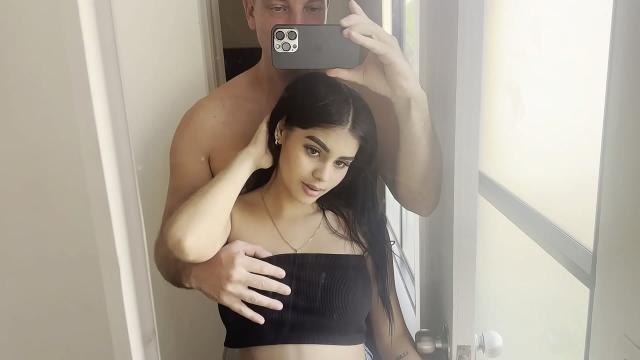 Petite Latina’s Perfect Tits & Big Ass in Doggystyle Creampie POV Porn Video