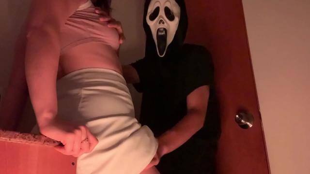 Blonde Babe’s Halloween Blowjob: Screaming Orgasm in the Bathroom HD Porno Video