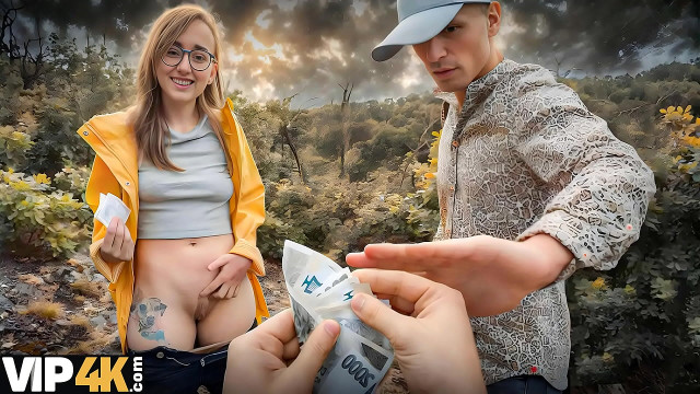 HUNT4K. Met a naked stranger with nice boobs in the forest HD Porno Video